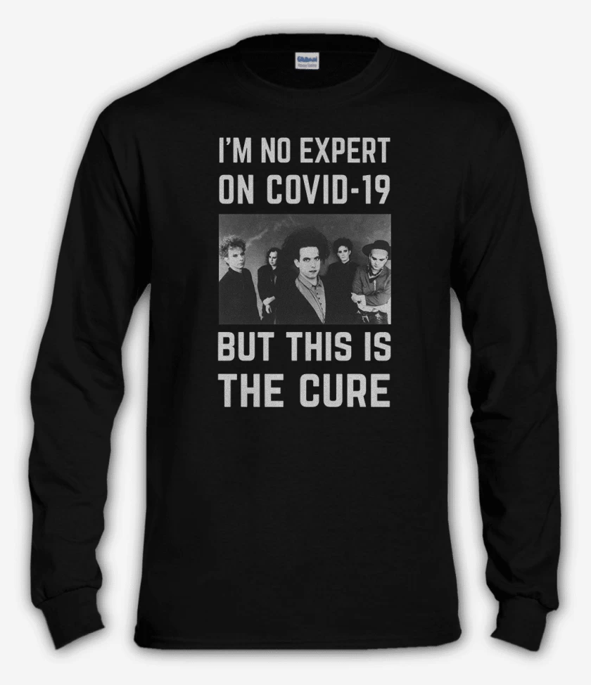Polera manga larga Negro de The cure covid