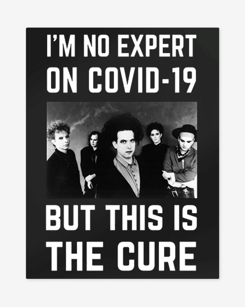 Print metalico Negro de The cure covid