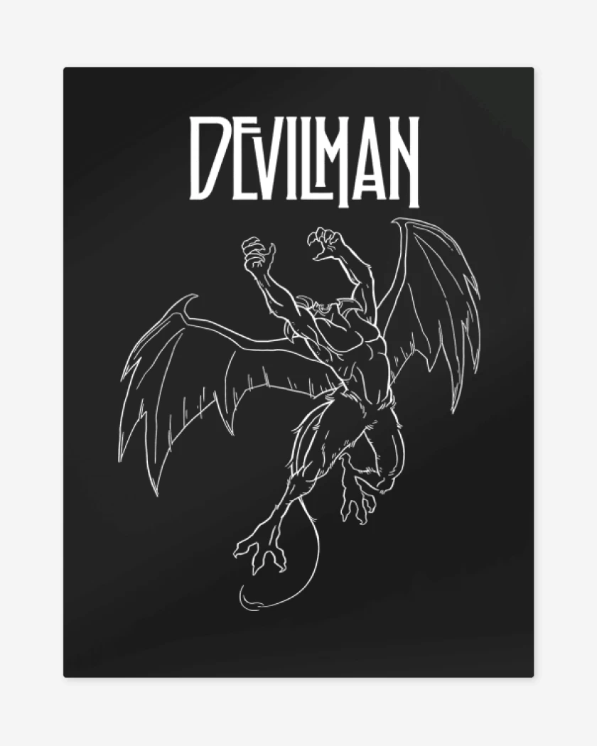 Print metalico Negro de Led Devilman