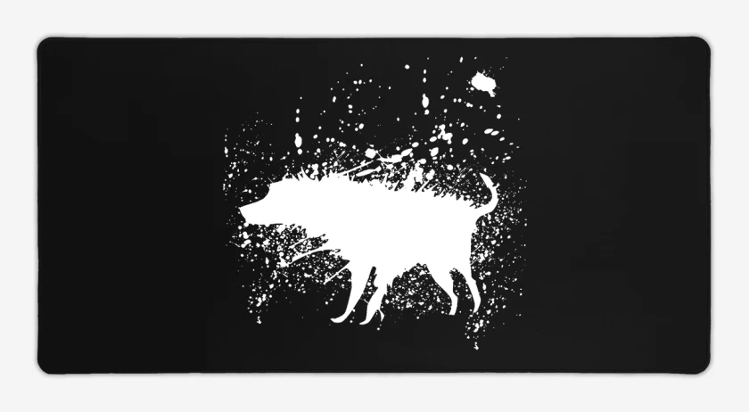 Mouse pad Gamer Negro de Perro mojado