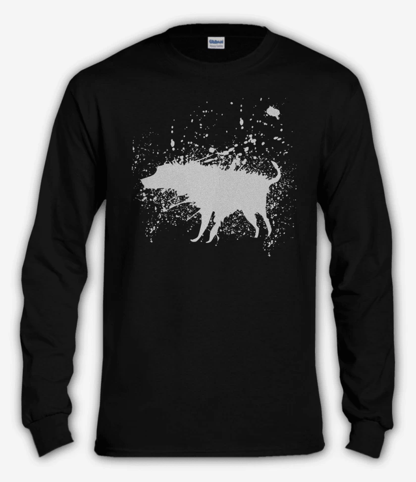 Polera manga larga Negro de Perro mojado