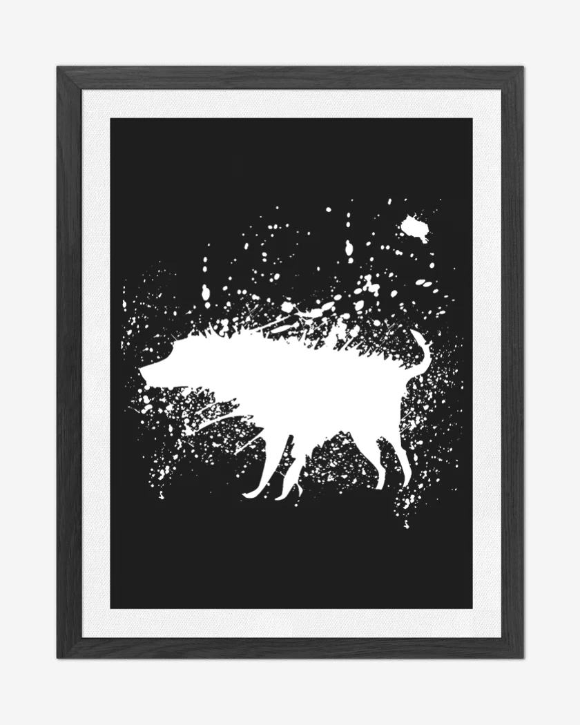 Cuadro decorativo Negro de Perro mojado