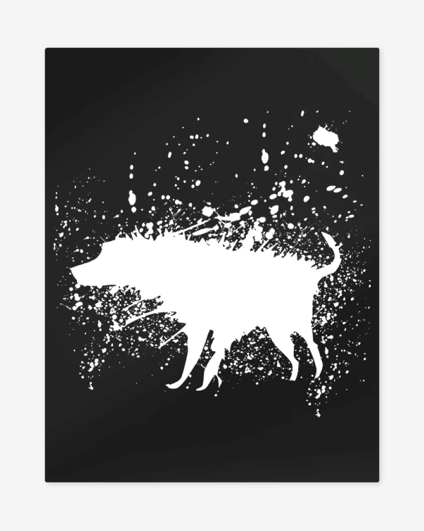 Print metalico Negro de Perro mojado