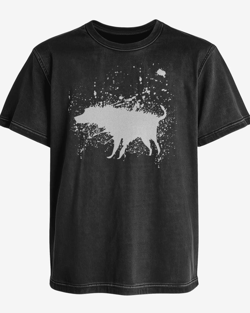 Polera desgastada Negro de Perro mojado