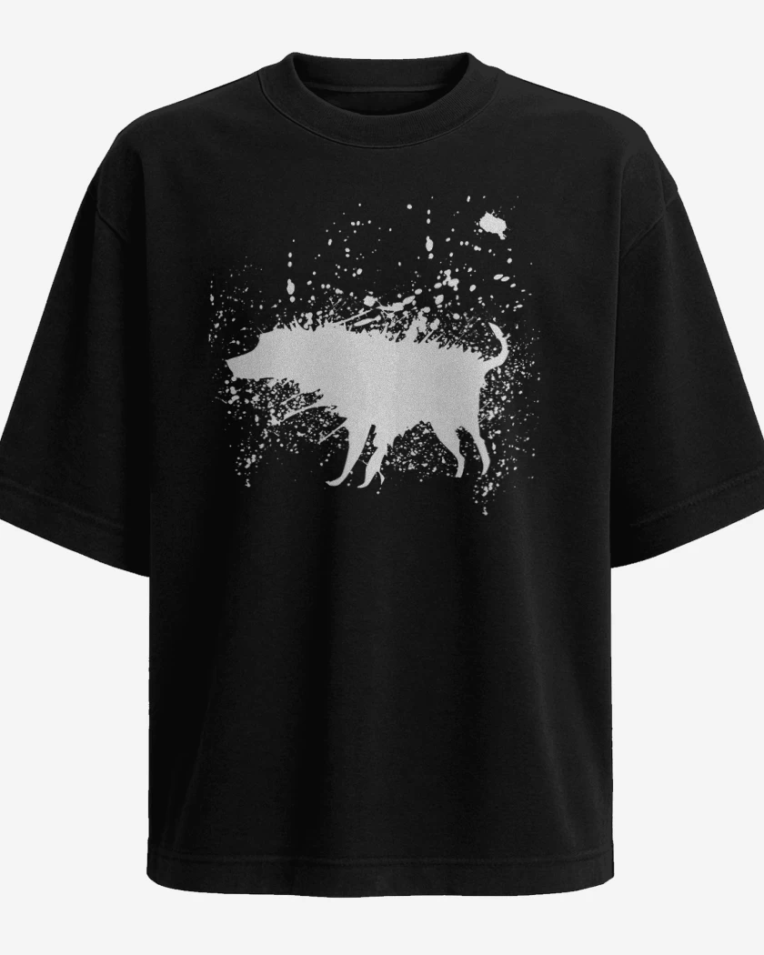 Polera Oversize Negro de Perro mojado