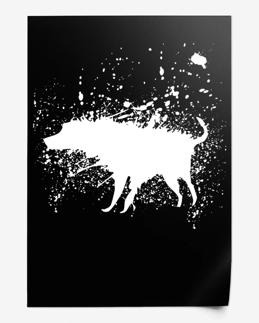 Print Negro de Perro mojado