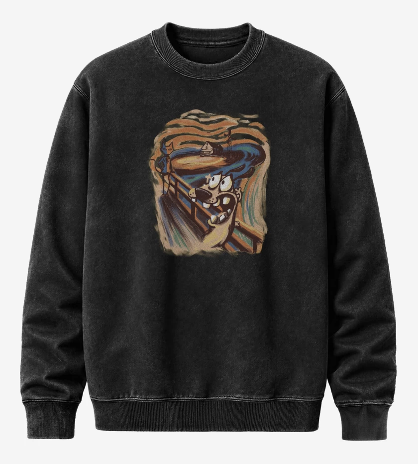 Poleron Polo Acid Wash Negro de El Grito de Coraje