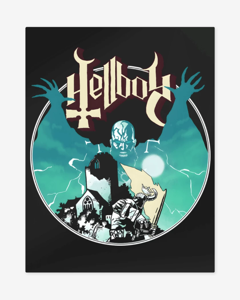 Print metalico Negro de Ghost Hellboy