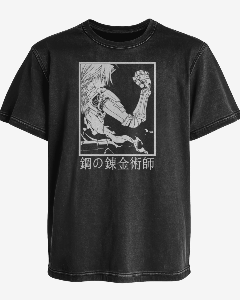 Polera desgastada Negro de FMA BW