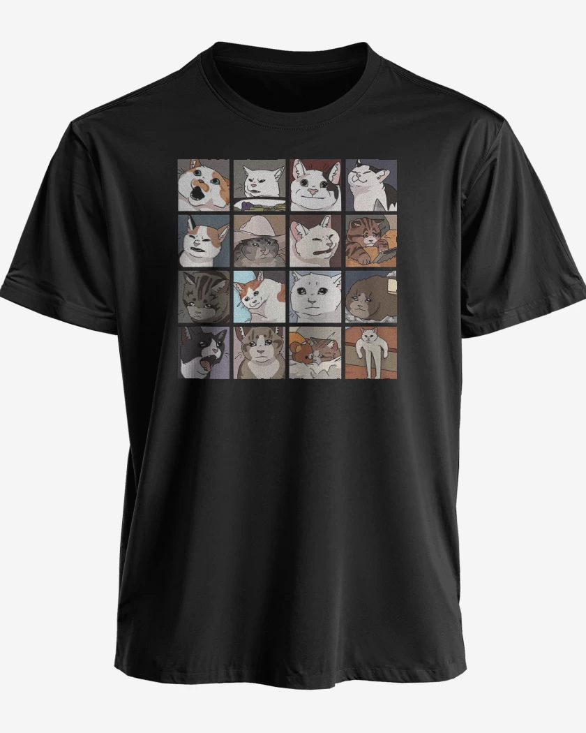 Polera premium Negro de Gatos memes