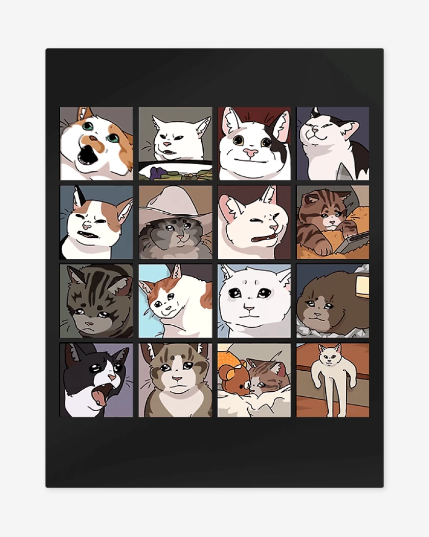 Print metalico Negro de Gatos memes