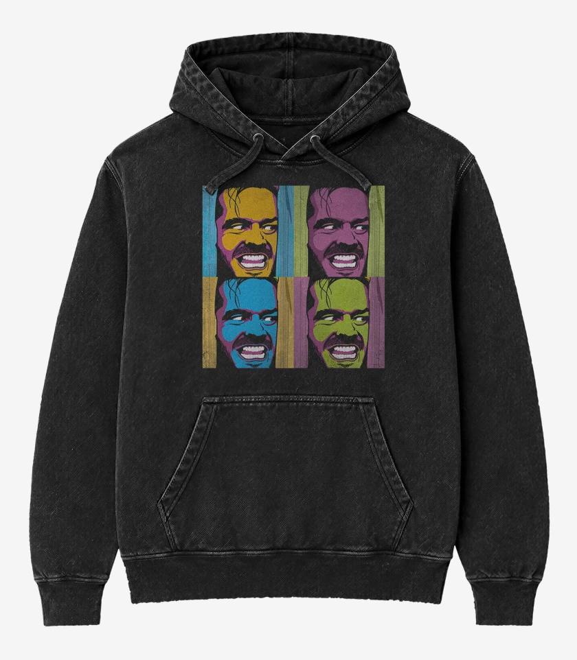 Poleron Canguro Acid Wash Negro de Johnny Johnny Johnny Johnny