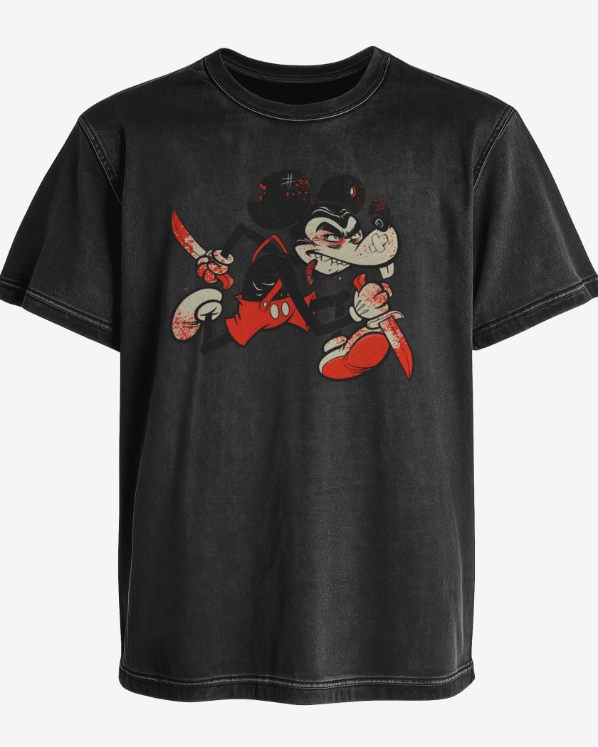 Polera desgastada Negro de Murder Mouse 