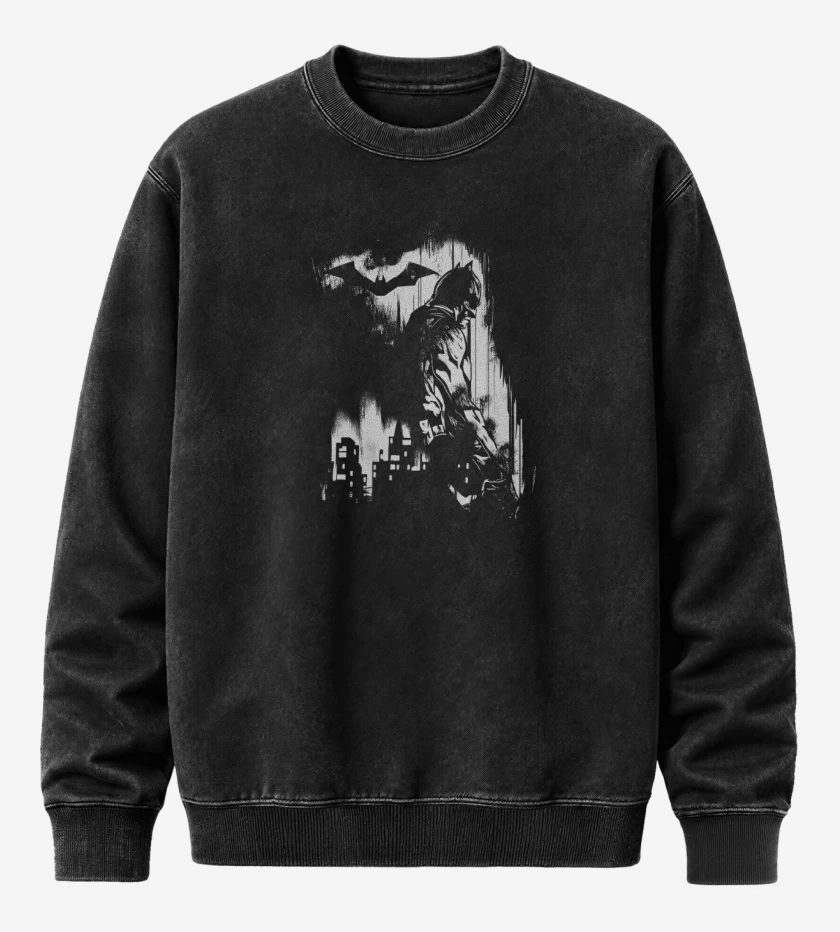 Poleron Polo Acid Wash Negro de Ocaso del Murciélago