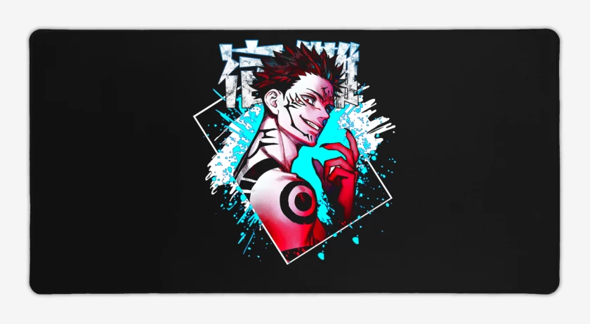 Mouse pad Gamer Negro de Maldición Sukuna
