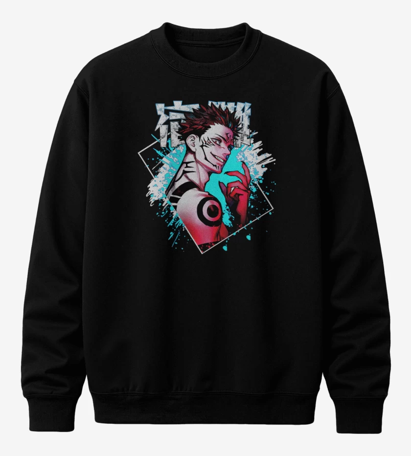 Poleron polo Negro de Maldición Sukuna