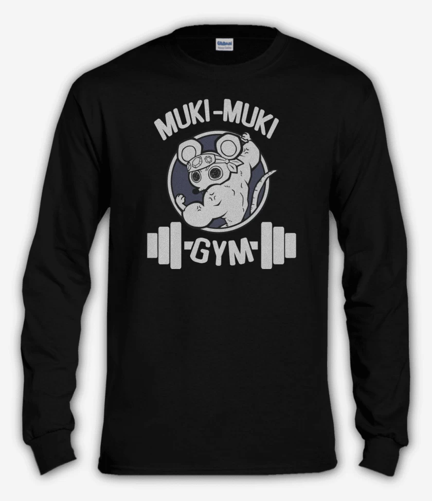 Polera manga larga Negro de Muki-Muki GYM