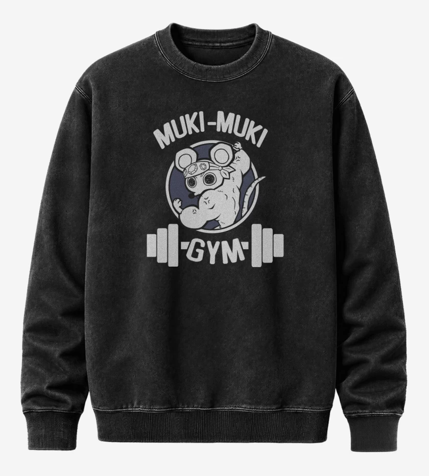 Poleron Polo Acid Wash Negro de Muki-Muki GYM