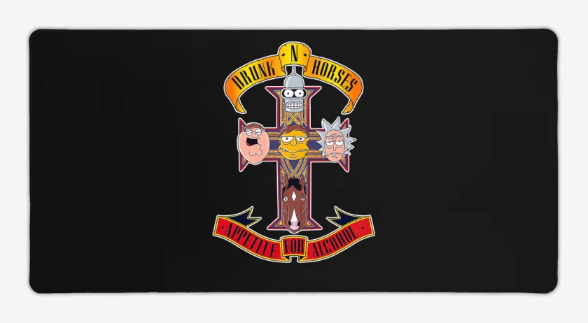 Mouse pad Gamer Drunk & Horses