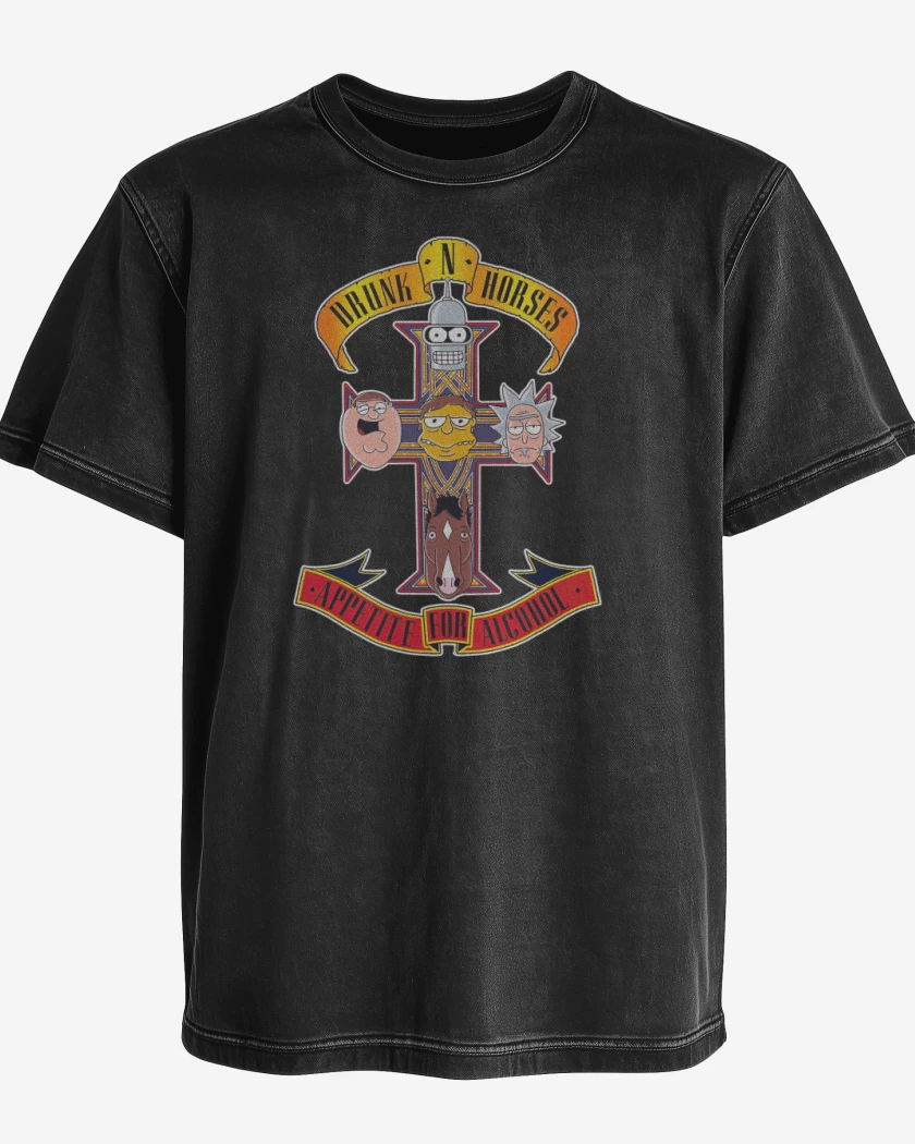 Polera desgastada Drunk & Horses