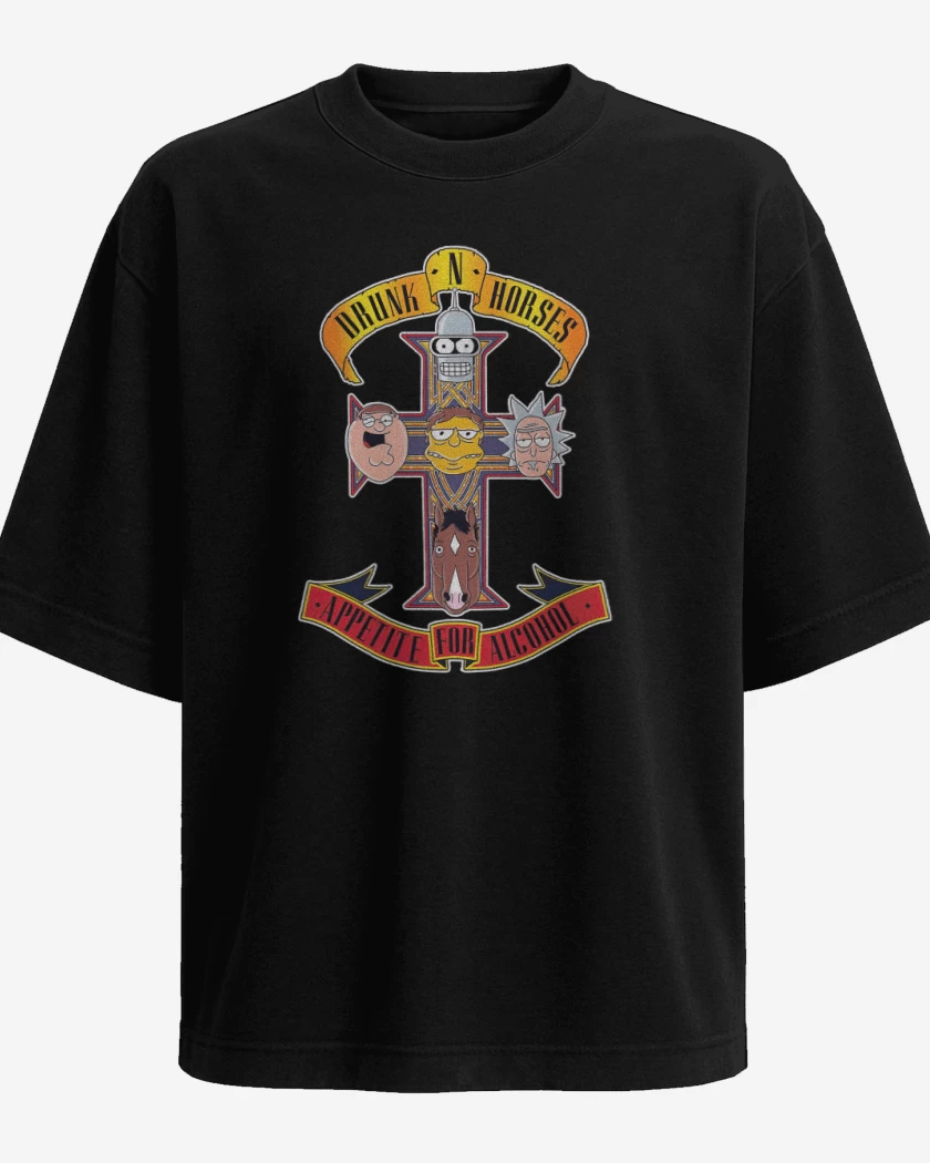 Polera Oversize Drunk & Horses