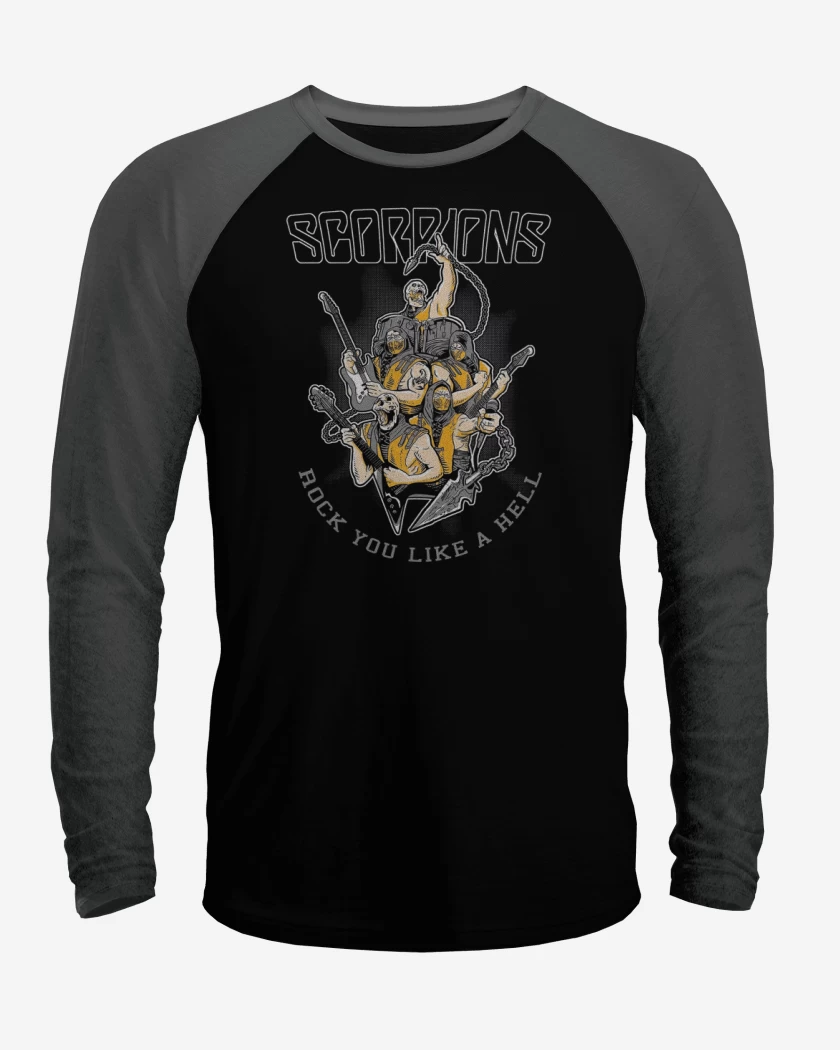 Polera Raglan Negro / Negro Heather de Scorpions