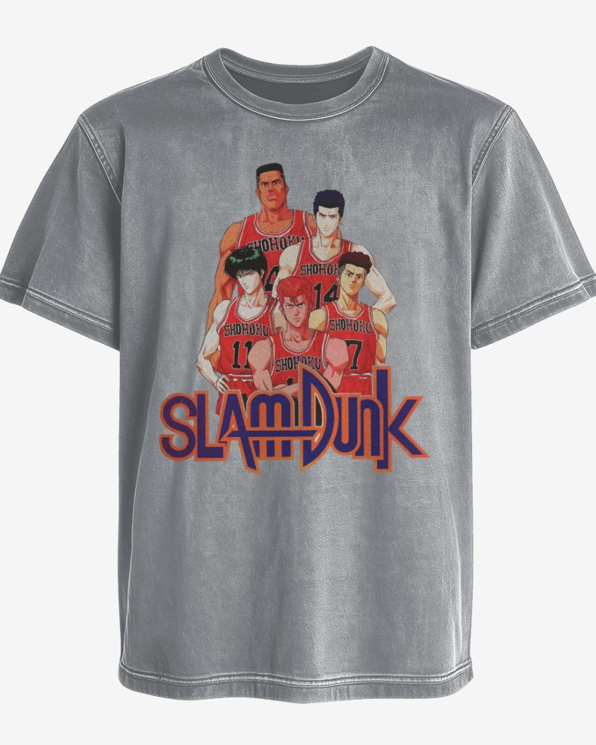 Polera desgastada Gris Melange de Shohoku team