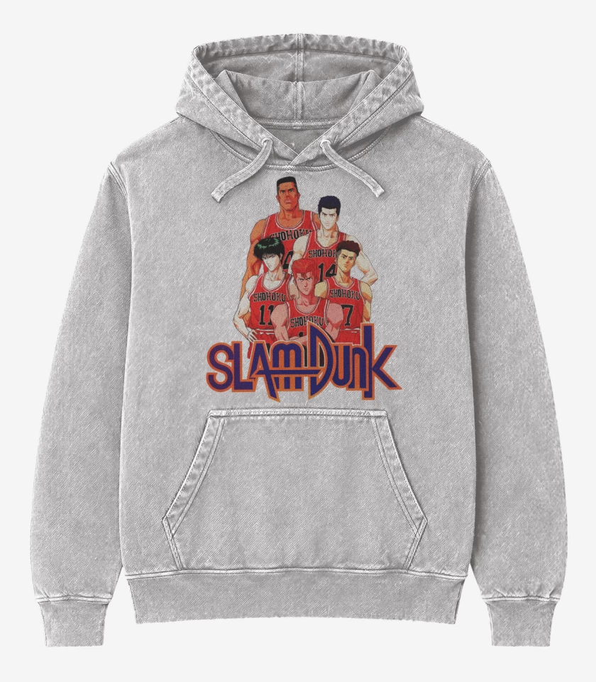 Poleron Canguro Acid Wash Gris Melange de Shohoku team