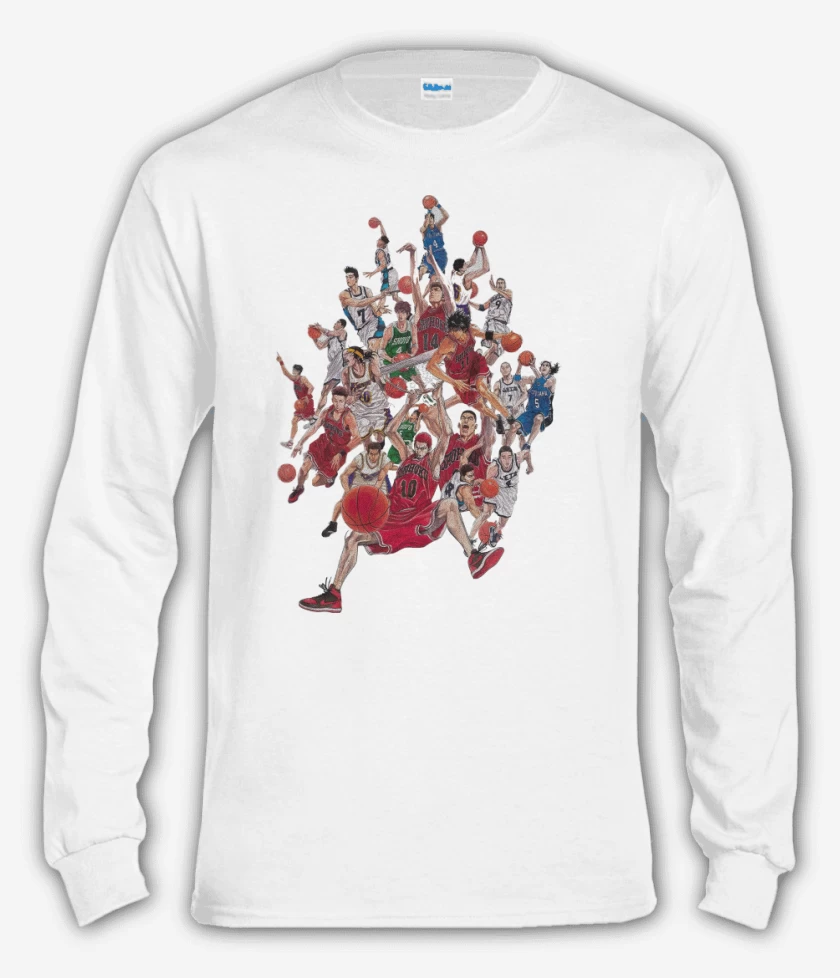 Polera manga larga Blanco de Slam dunk 3