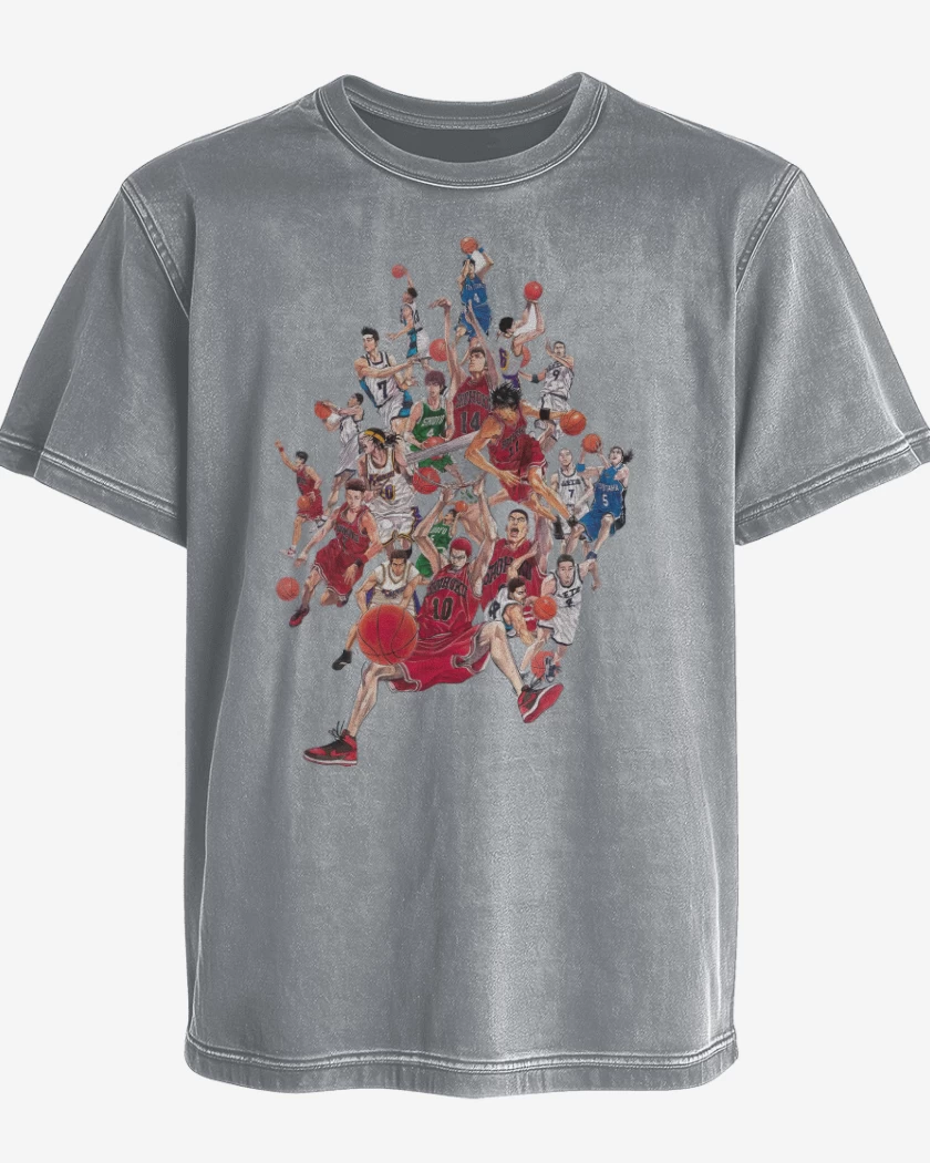 Polera desgastada Gris Melange de Slam dunk 3