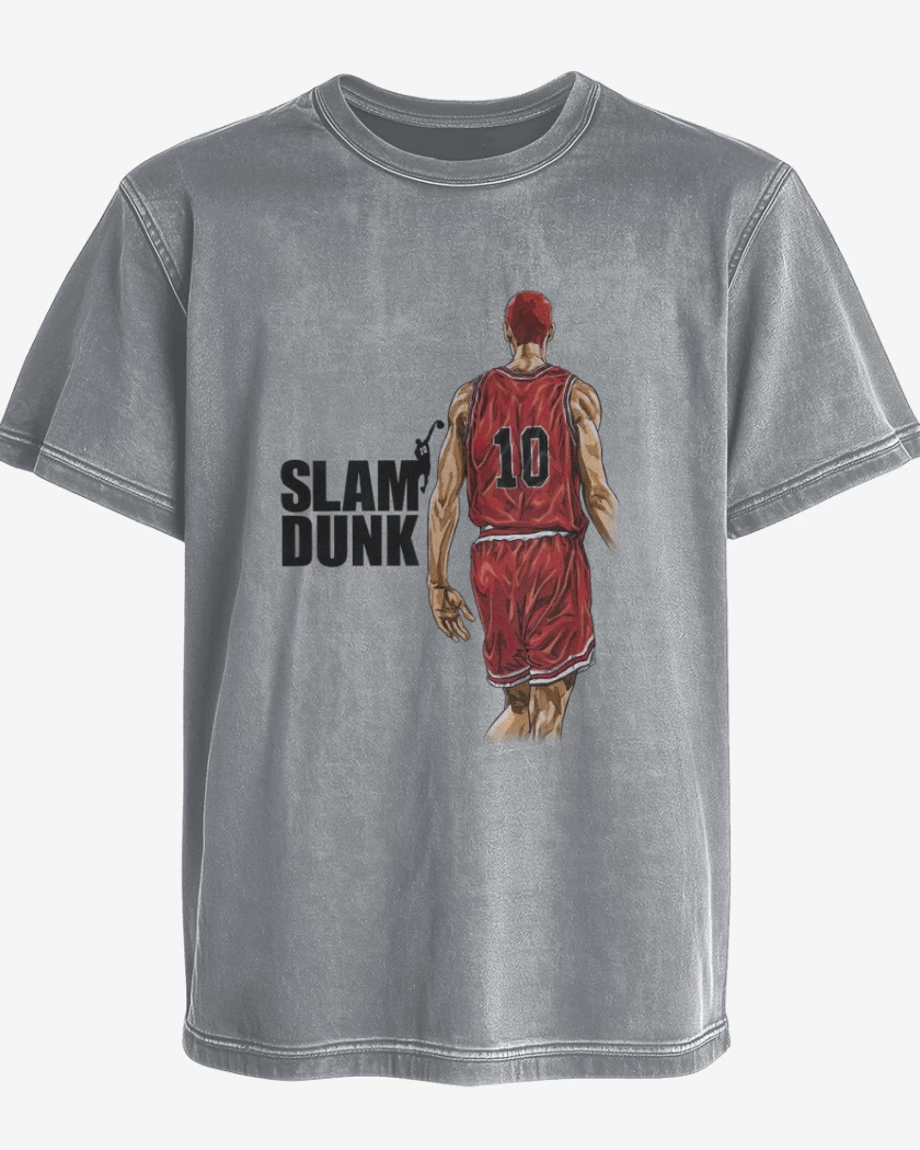 Polera desgastada Gris Melange de Sakuragi 3