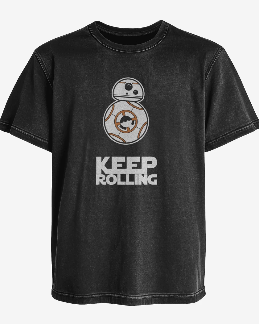 Polera desgastada Negro de Keep Rolling