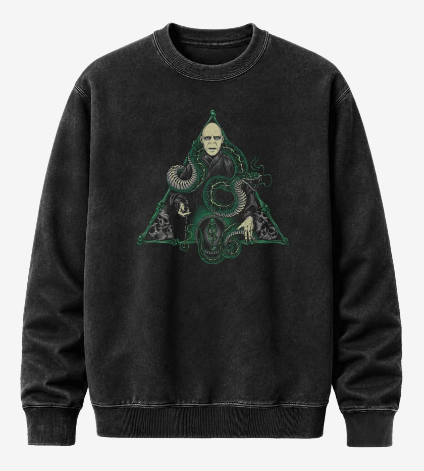 Poleron Polo Acid Wash Negro de Lord Voldemort
