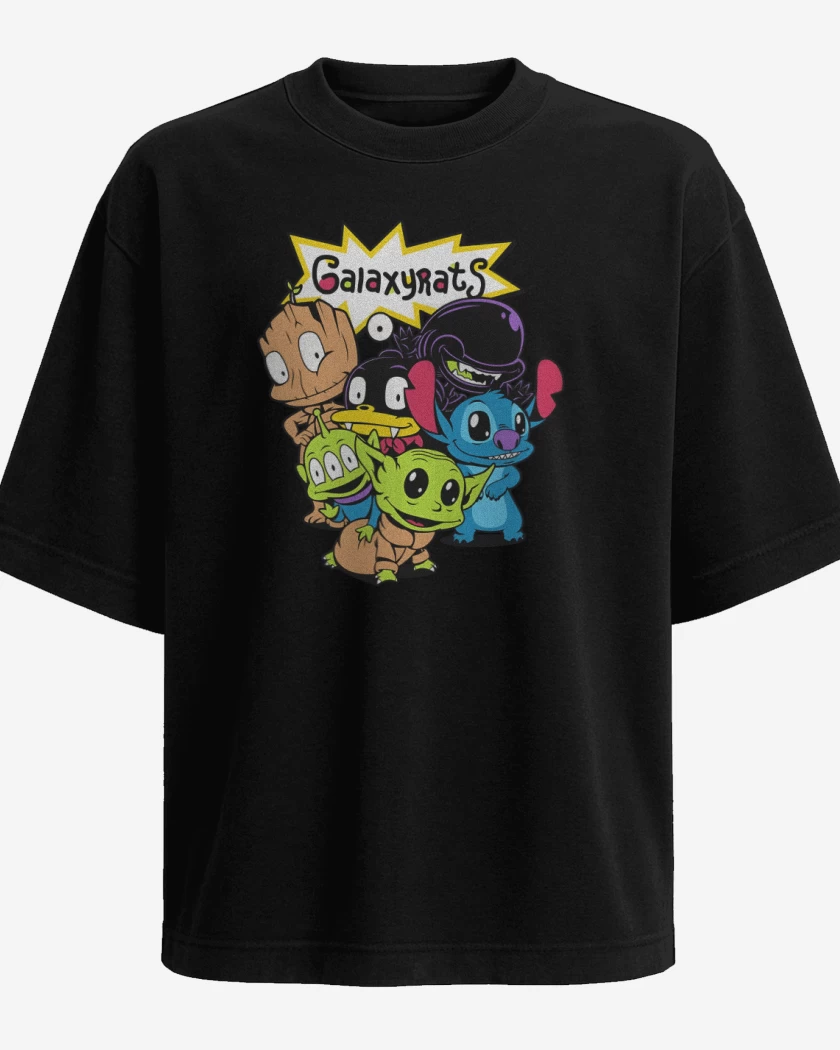 Polera Oversize Negro de Galaxyrats