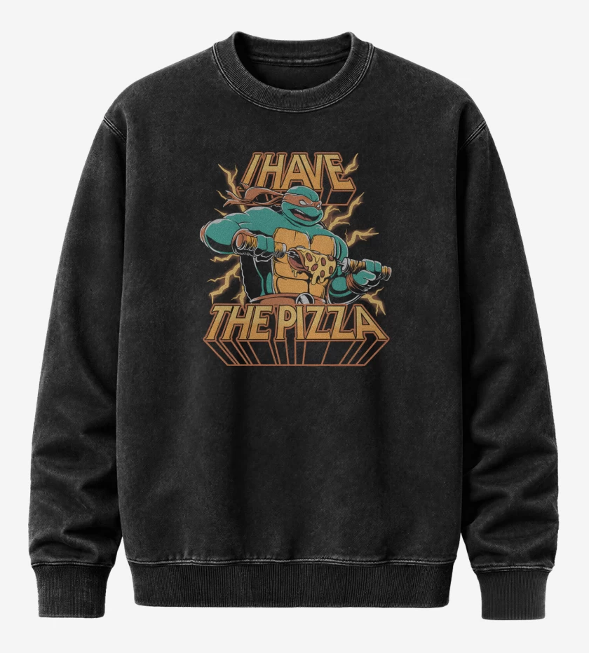 Poleron Polo Acid Wash Negro de I Have THE PIZZA!