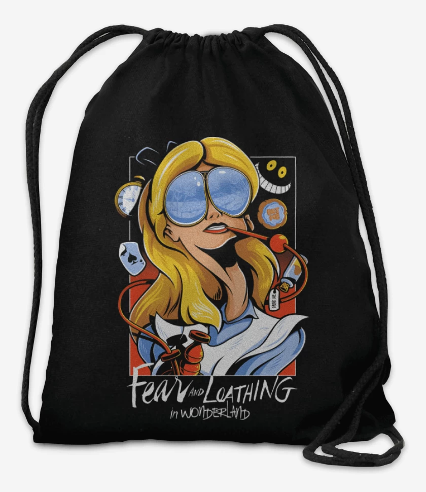Mochila Negro de Fear And Loathing in Wonderland 