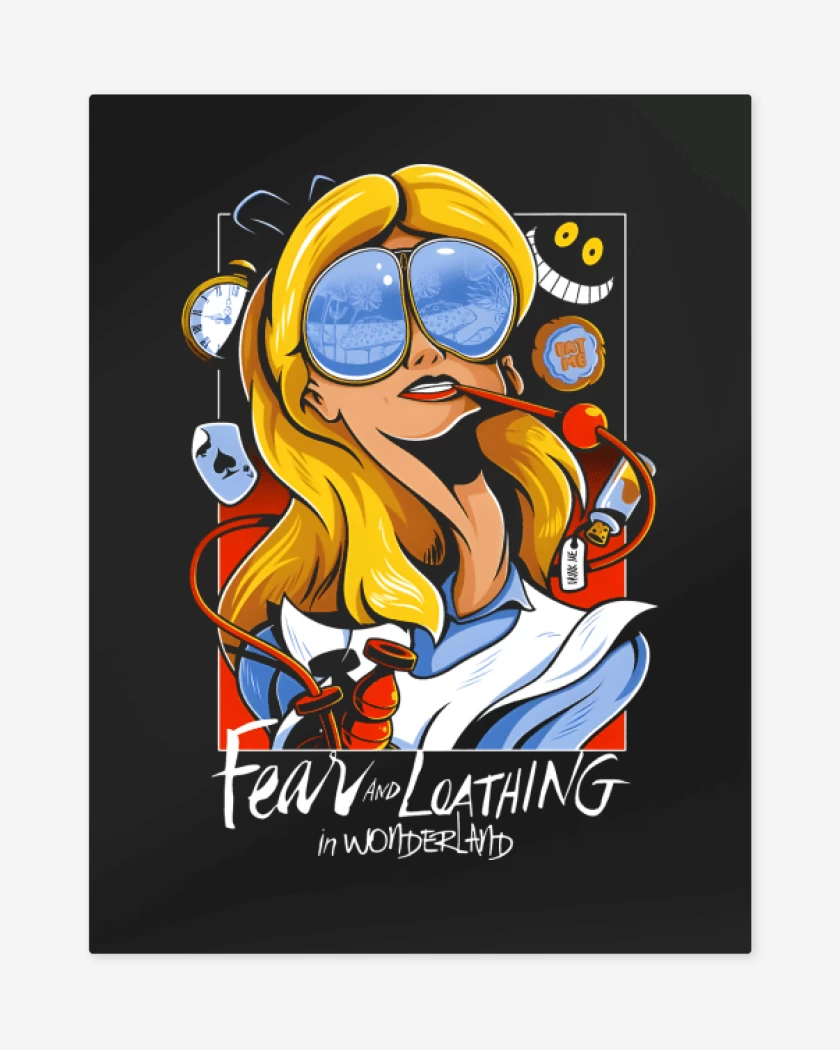 Print metalico Negro de Fear And Loathing in Wonderland 