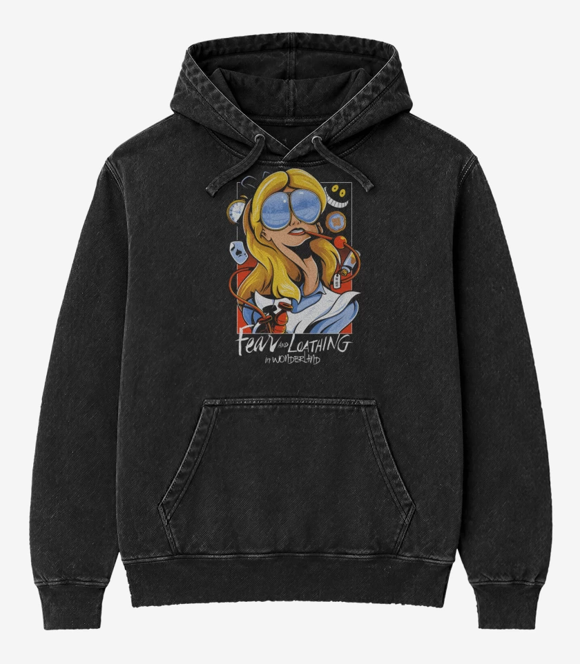 Poleron Canguro Acid Wash Fear And Loathing in Wonderland 