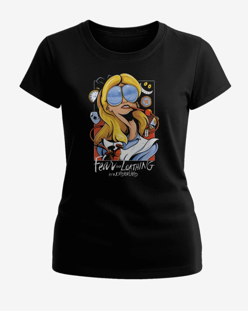 Polera de Mujer Negro de Fear And Loathing in Wonderland 