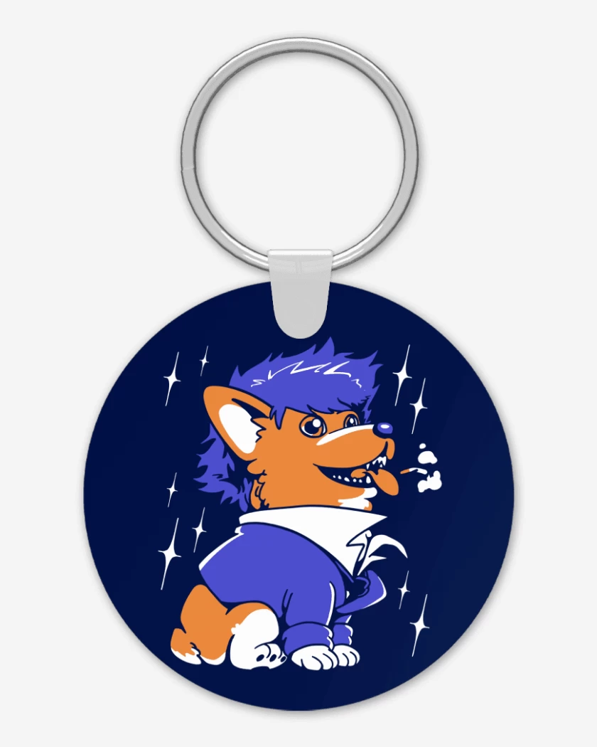 Llavero Azul Marino de Space Corgiboy