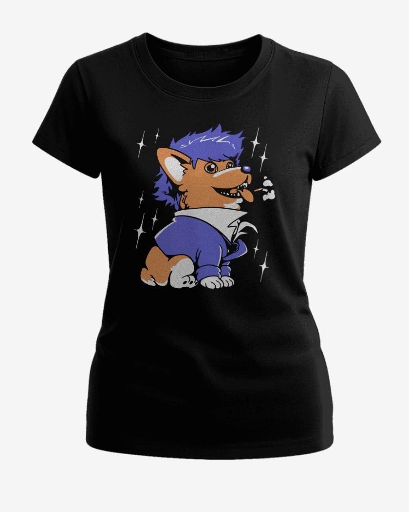 Polera de Mujer Negro de Space Corgiboy