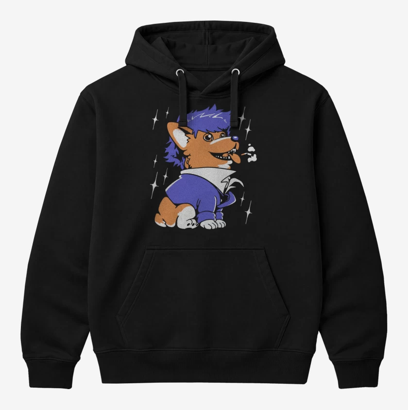 Polerón Canguro Negro de Space Corgiboy