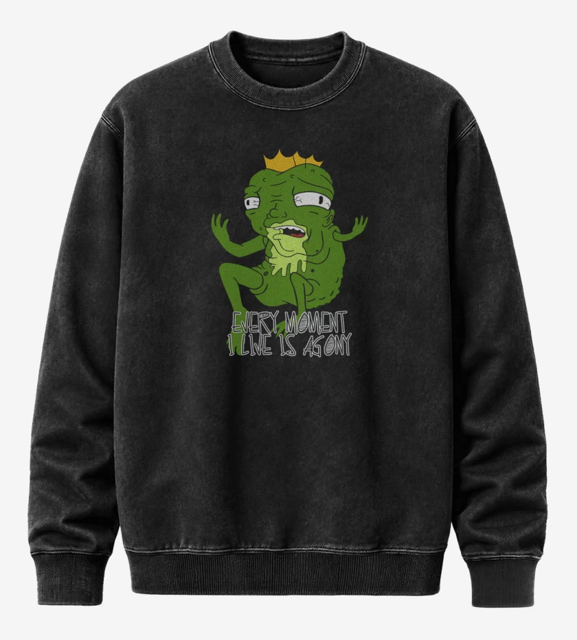 Poleron Polo Acid Wash Negro de Every Moment I Live is Agony