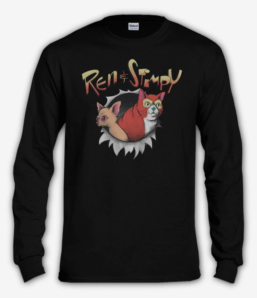 Polera manga larga Negro de Original Ren & Stimpy