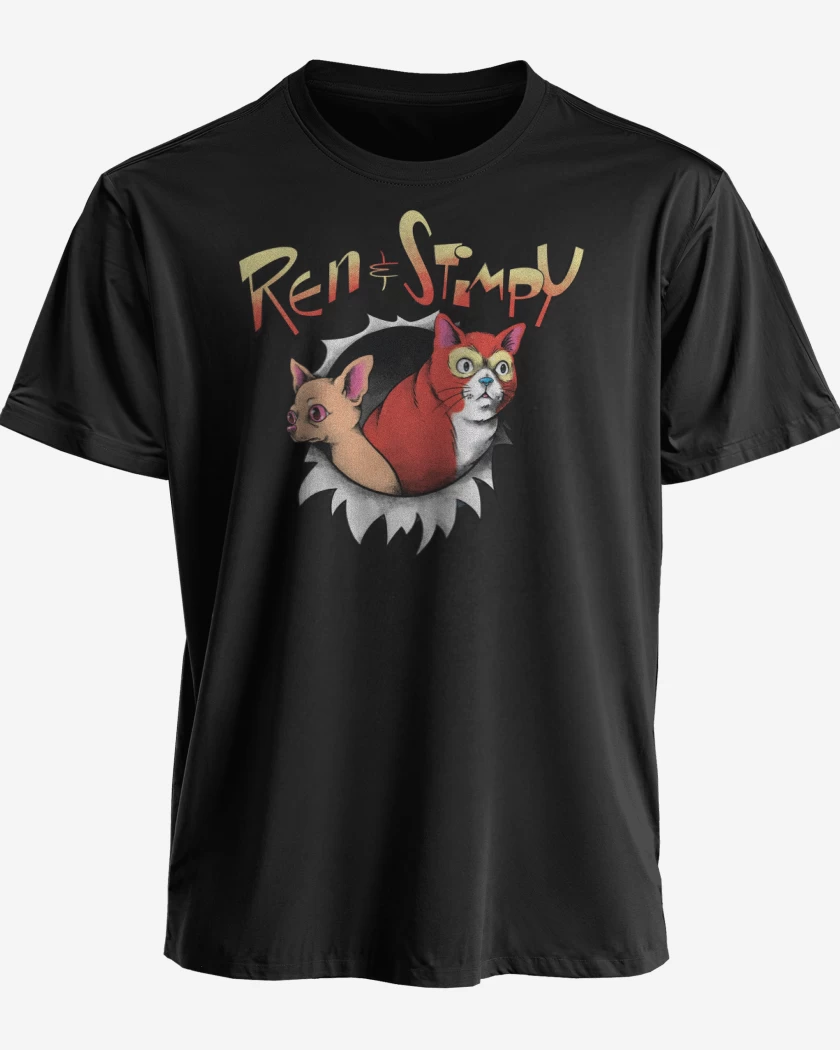 Polera premium Negro de Original Ren & Stimpy