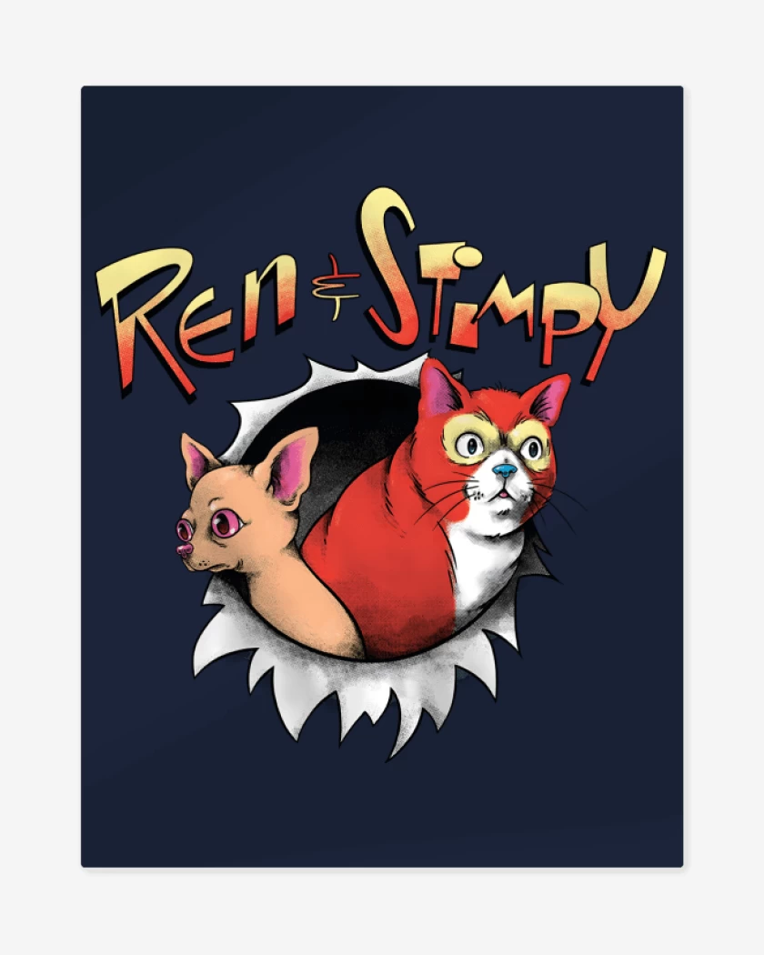 Print metalico Azul Marino de Original Ren & Stimpy