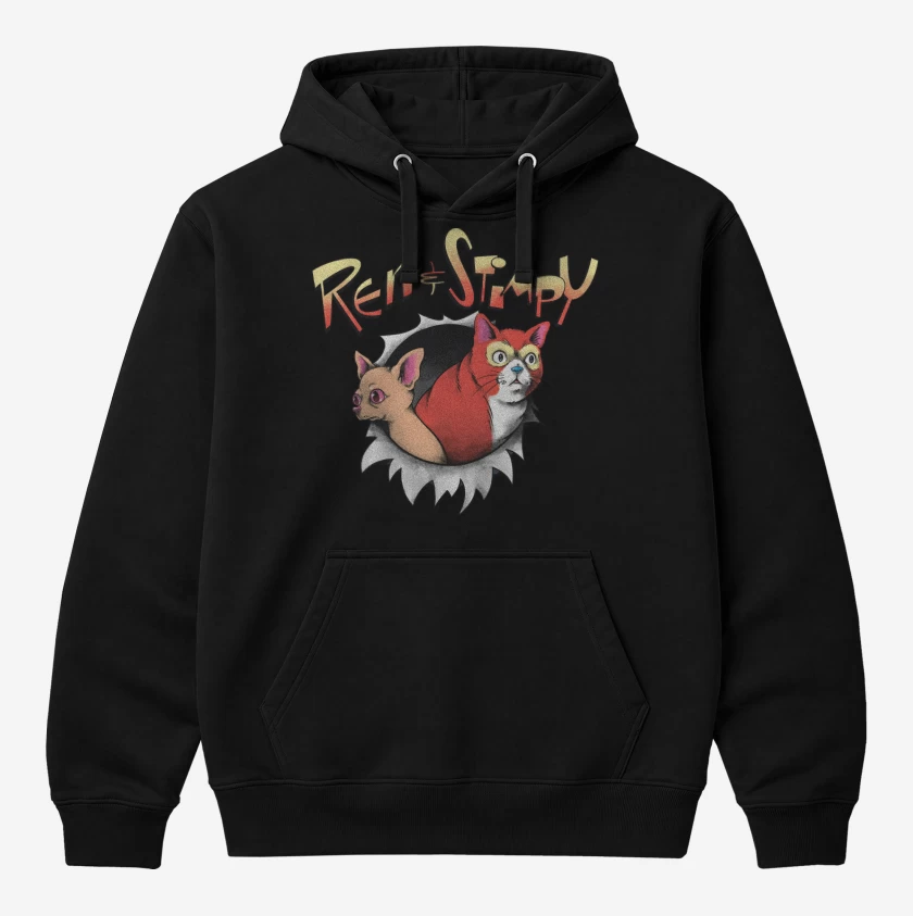 Polerón Canguro Negro de Original Ren & Stimpy
