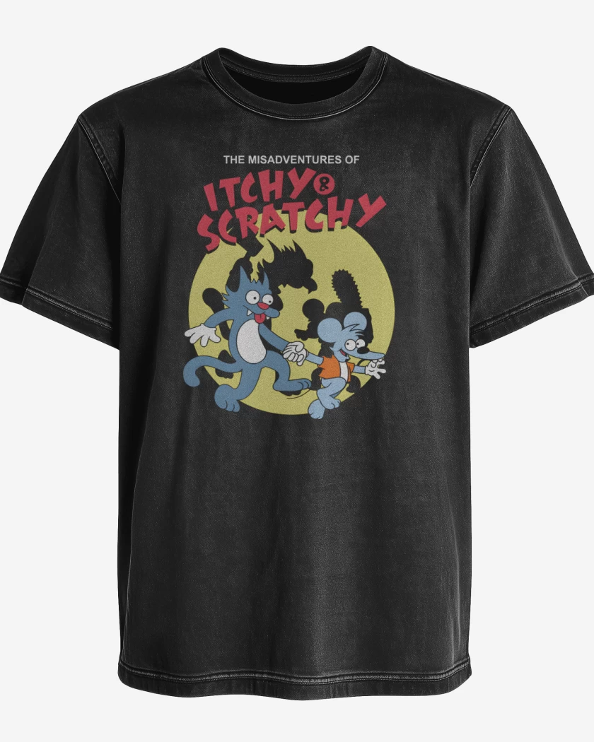 Polera desgastada Negro de Las Desventuras de Tomy & Daly