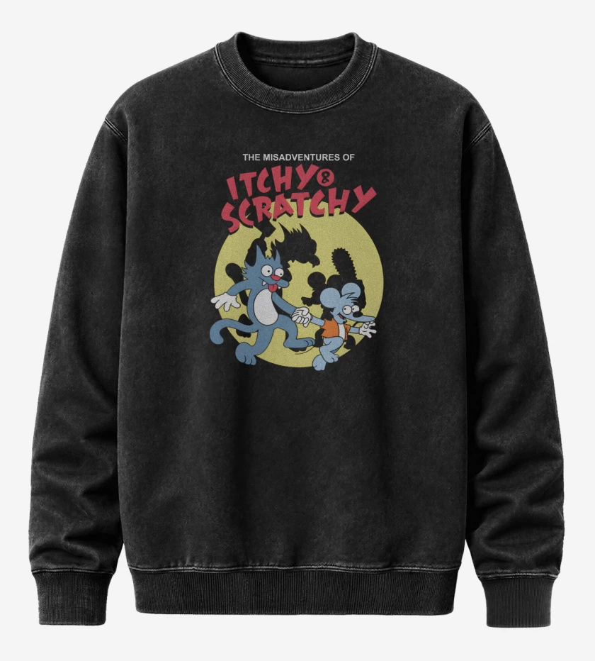 Poleron Polo Acid Wash Negro de Las Desventuras de Tomy & Daly