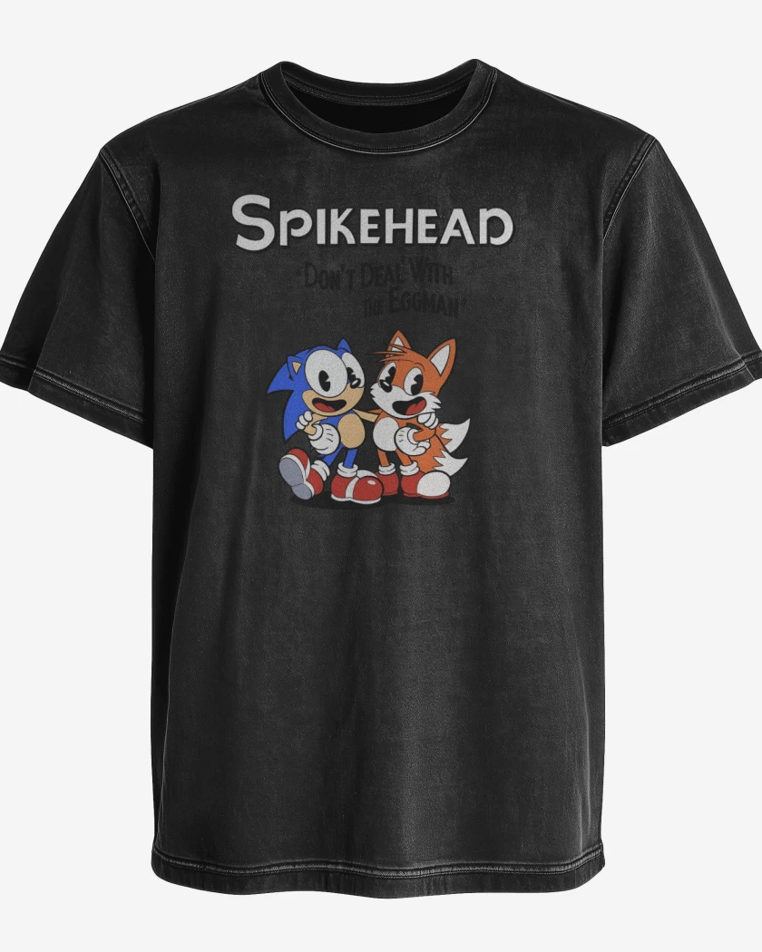 Polera desgastada Negro de Spikehead